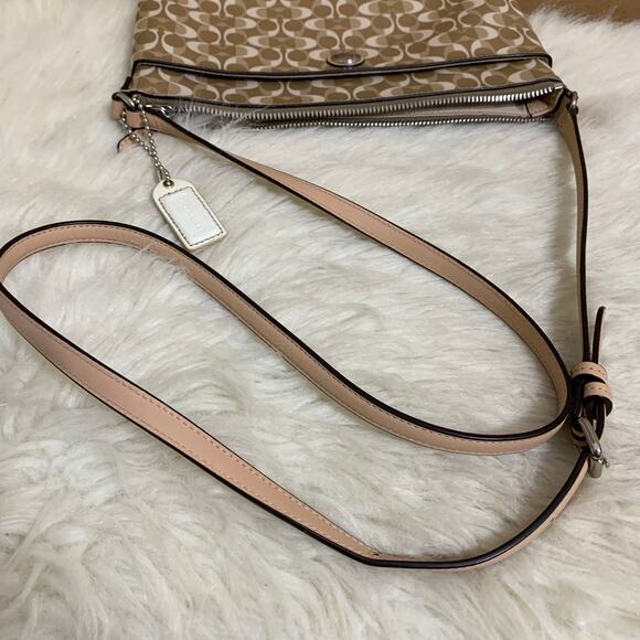 COACH Light Khaki/Beige PEYTON DREAM C Signature PVC EW Swing Pack XBody F51364 - Picture 9 of 16
